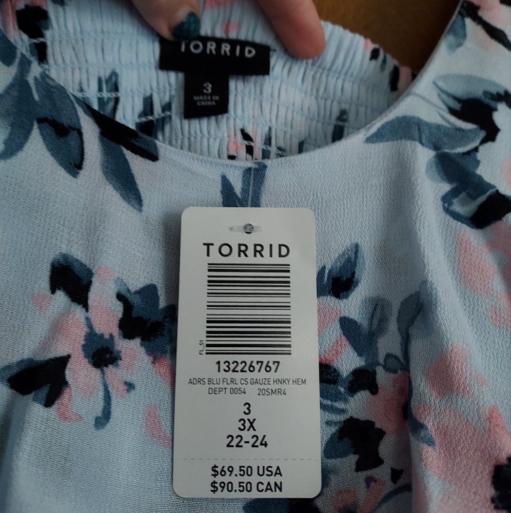 torrid Light Blue Floral Ruffle Dress - Picture 11 of 13